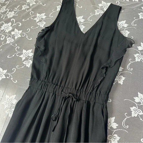 Iris & Ink Black Ruffle Jumpsuit - Picture 3 of 16
